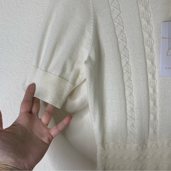 Gal meets glam womens cream country club short sleeve midi dress M NWT - Picture 6 of 11